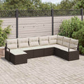 Sofa Set mit Kissen 8 pcs Braun Poly Rattan