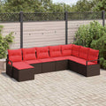 Sofa Set mit Kissen 8 pcs Braun Poly Rattan