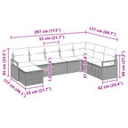 Sofa Set mit Kissen 8 pcs Grau Poly Rattan