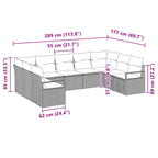 Sofa Set mit Kissen 9 pcs Braun Poly-Rattan