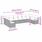 Sofa Set mit Kissen 10 pcs Beige Poly Rattan