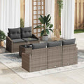 Sofa Set mit Kissen mit Kissen 6 pcs Grau Poly Rattan