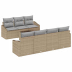 Sofa Set mit Kissen 8 pcs Beige und Hellgrau Poly Rattan