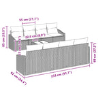 Sofa Set mit Kissen 9 pcs Schwarz und Türkis Poly Rattan