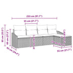 Sofa Set mit Kissen 5 pcs Hellgrau Poly-Rattan