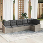 Sofa Set mit Kissen 6 pcs Hellgrau Poly Rattan