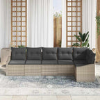 Sofa Set mit Kissen 6 pcs Hellgrau Poly Rattan