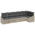 Sofa Set mit Kissen 6 pcs Hellgrau Poly Rattan