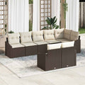 Sofa Set mit Kissen 8 pcs Braun Poly Rattan