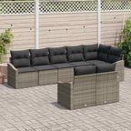Sofa Set mit Kissen 8 pcs Grau Poly Rattan