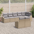 Sofa Set mit Kissen 8 pcs Beige Poly Rattan