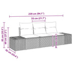 Sofa Set mit Kissen 3 pcs Hellgrau Poly Rattan
