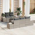Sofa Set mit Kissen 6 pcs Hellgrau Poly Rattan