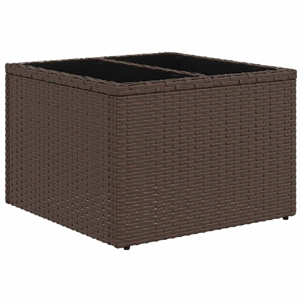 Sofa Set mit Kissen 7 pcs Braun Poly Rattan