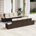 Sofa Set mit Kissen 8 pcs Braun Poly Rattan