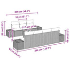 Sofa Set mit Kissen 8 pcs Braun Poly Rattan