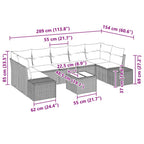 Sofa Set mit Kissen 8 pcs Grau Poly Rattan