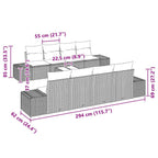 Sofa Set mit Kissen 7 pcs Grau Poly Rattan