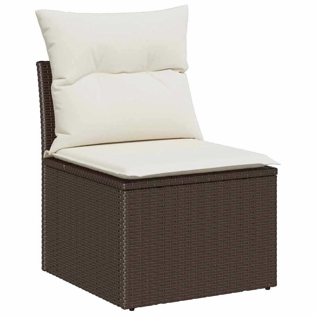 Gartensofa-set 4 pcs Braun Poly-Rattan