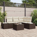 Gartensofa-set 5 pcs Braun Poly-Rattan