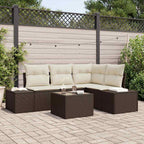 Gartensofa-set 5 pcs Braun Poly-Rattan