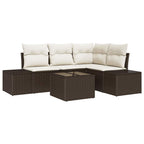 Gartensofa-set 5 pcs Braun Poly-Rattan