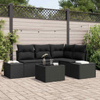 Gartensofa-set 5 pcs Schwarz Poly-Rattan