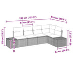 Gartensofa-set 5 pcs Schwarz Poly-Rattan