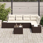 Gartensofa-set 6 pcs Braun Poly-Rattan