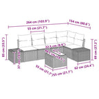 Gartensofa-set 6 pcs Braun Poly-Rattan
