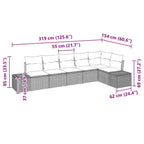 Gartensofa-set mit Kissen 6 pcs Hellgrau Poly-Rattan