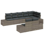 Gartensofa-set mit Kissen 8 pcs Grau Poly-Rattan