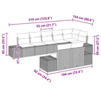 Gartensofa-set mit Kissen 8 pcs Beige und Creme Poly-Rattan