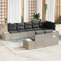 Gartensofa-set mit Kissen 8 pcs Hellgrau Poly-Rattan