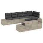 Gartensofa-set mit Kissen 8 pcs Hellgrau Poly-Rattan