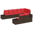 Gartensofa-set mit Kissen 8 pcs Braun Poly-Rattan
