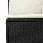 Gartensofa-set mit Kissen 6 pcs Schwarz und Creme Poly-Rattan