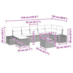 Gartensofa-set mit Kissen 8 pcs Grau Poly-Rattan