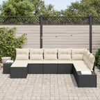 Gartensofa-set mit Kissen 8 pcs Poly-Rattan