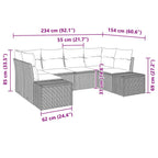 Gartensofa-set mit Kissen 6 pcs Hellgrau Poly-Rattan
