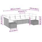 Gartensofa-set mit Kissen 7 pcs Braun Poly-Rattan