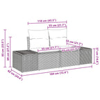Gartensofa-set mit Kissen 10 pcs Braun Poly-Rattan