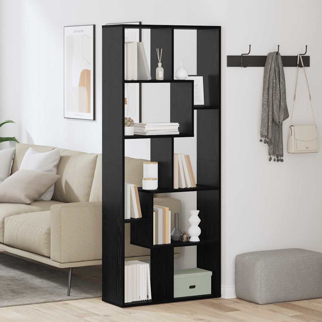 Bücherregal Schwarz Eichen-Optik 67 x 25 x 162 cm Holzwerkstoff