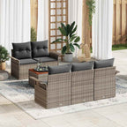 Gartensofa-set mit Kissen 6 pcs Grau Poly-Rattan