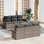 Gartensofa-set mit Kissen 7 pcs Grau Poly-Rattan