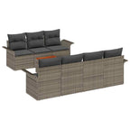 Gartensofa-set mit Kissen 8 pcs Grau Poly-Rattan
