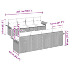 Gartensofa-set mit Kissen 9 pcs Schwarz Poly-Rattan