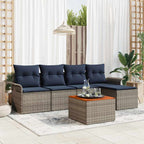 Gartensofa-set mit Kissen 6 pcs Grau Poly-Rattan