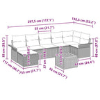 Gartensofa-set mit Kissen 8 pcs Grau Poly-Rattan