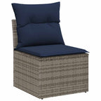 Gartensofa-set mit Kissen 10 pcs Grau Poly-Rattan
